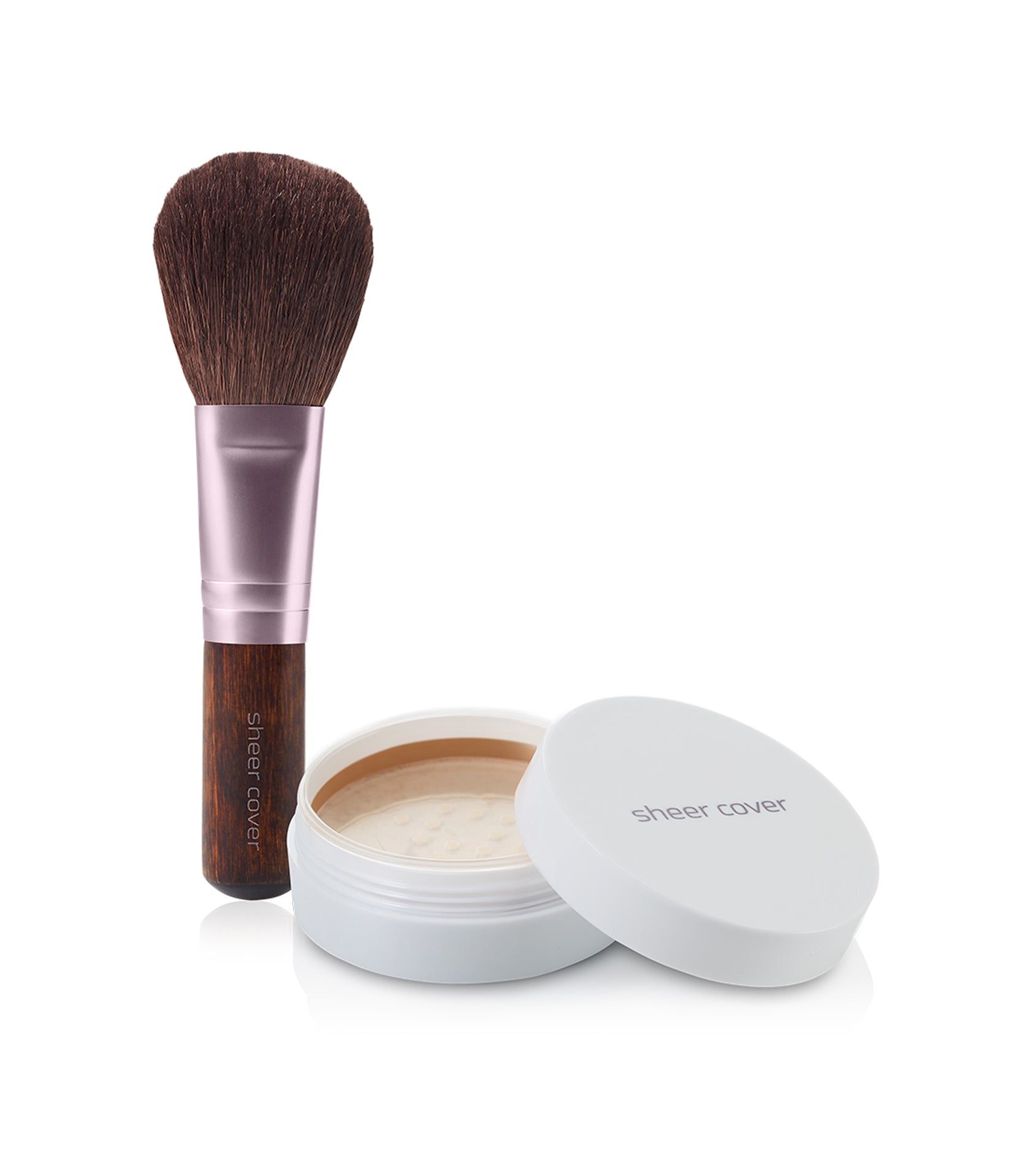 Sheer Cover Perfect Shade® Mineral Foundation + Brush